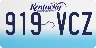 KY license plate 919VCZ
