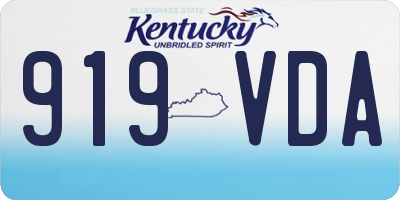 KY license plate 919VDA