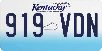 KY license plate 919VDN