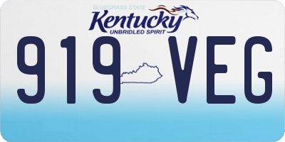 KY license plate 919VEG