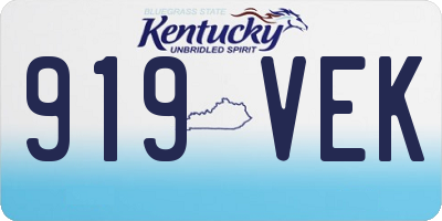 KY license plate 919VEK