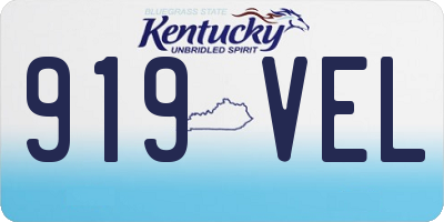 KY license plate 919VEL