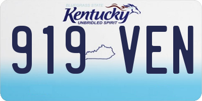 KY license plate 919VEN
