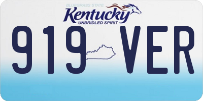 KY license plate 919VER