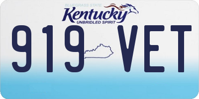 KY license plate 919VET