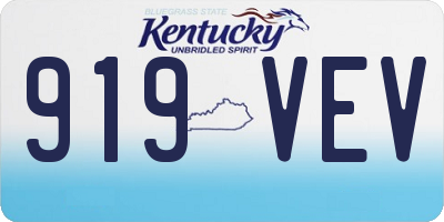 KY license plate 919VEV