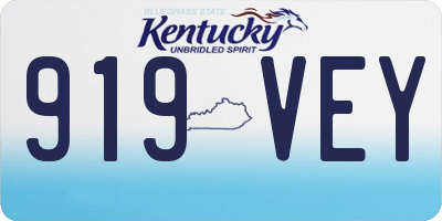 KY license plate 919VEY