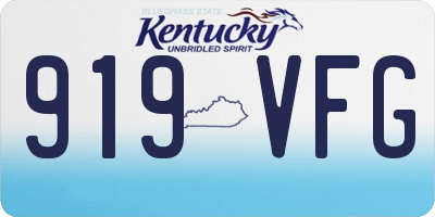KY license plate 919VFG
