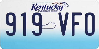 KY license plate 919VFO