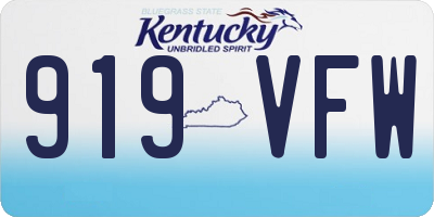 KY license plate 919VFW