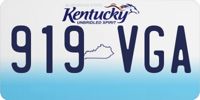 KY license plate 919VGA