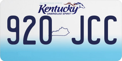 KY license plate 920JCC