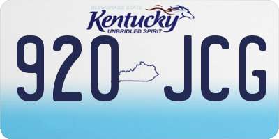 KY license plate 920JCG