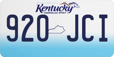 KY license plate 920JCI