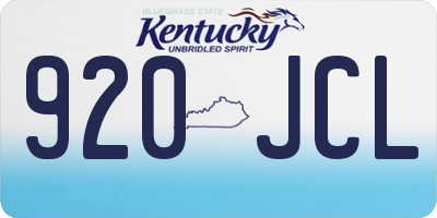 KY license plate 920JCL