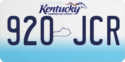 KY license plate 920JCR