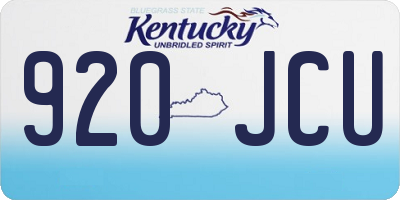 KY license plate 920JCU