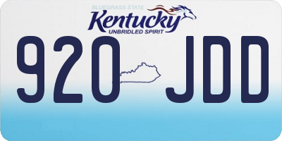 KY license plate 920JDD