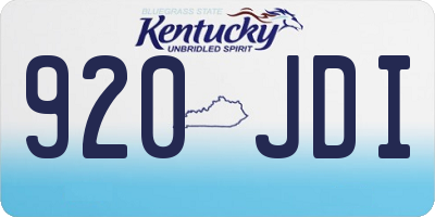 KY license plate 920JDI