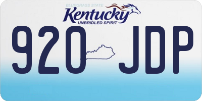 KY license plate 920JDP
