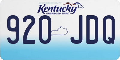 KY license plate 920JDQ