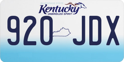 KY license plate 920JDX