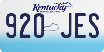 KY license plate 920JES