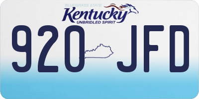 KY license plate 920JFD