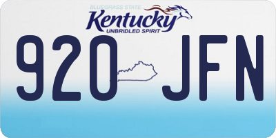 KY license plate 920JFN