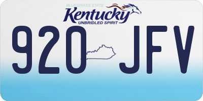 KY license plate 920JFV