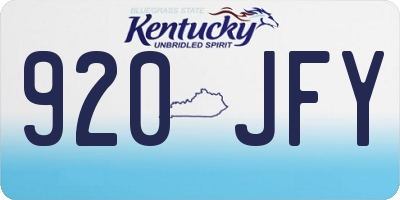 KY license plate 920JFY