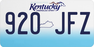 KY license plate 920JFZ