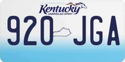 KY license plate 920JGA