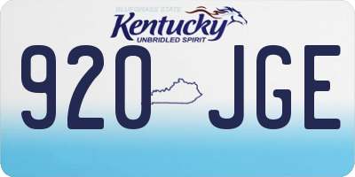 KY license plate 920JGE