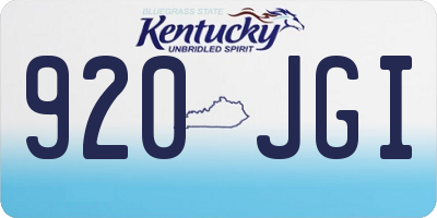 KY license plate 920JGI