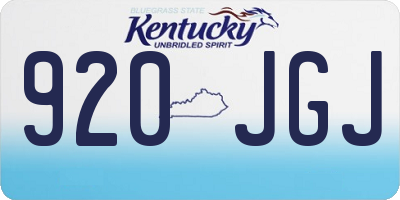 KY license plate 920JGJ