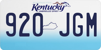 KY license plate 920JGM