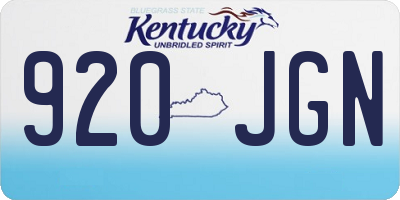 KY license plate 920JGN