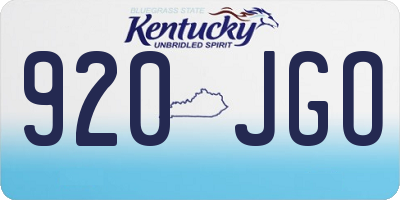 KY license plate 920JGO
