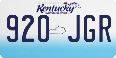 KY license plate 920JGR
