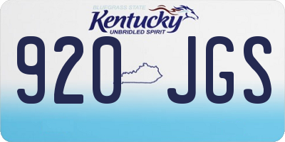 KY license plate 920JGS
