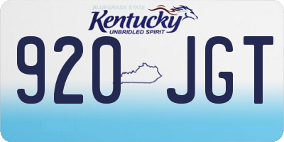 KY license plate 920JGT