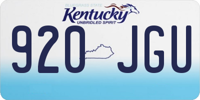 KY license plate 920JGU