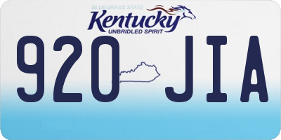 KY license plate 920JIA