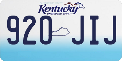 KY license plate 920JIJ