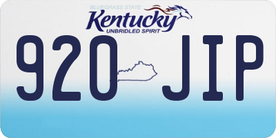 KY license plate 920JIP