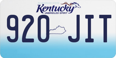 KY license plate 920JIT