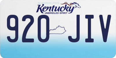 KY license plate 920JIV