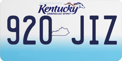 KY license plate 920JIZ