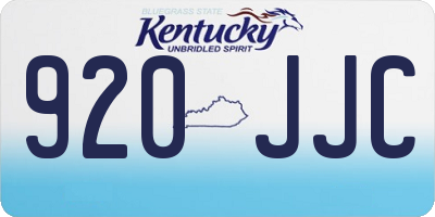 KY license plate 920JJC